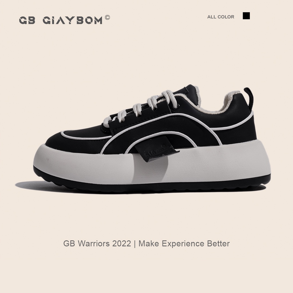 Giày Sneaker Nữ Đế Cao 3 cm Da PU Lót Vải Lông Mịn Siêu Nhẹ giayBOM B1632