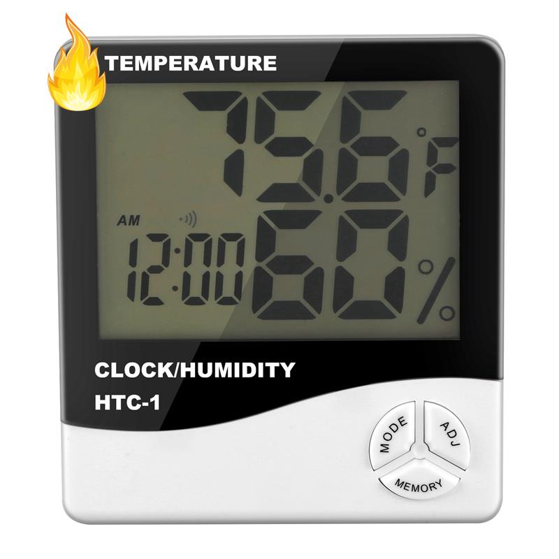 Đồng Hồ Báo Thức Đo Nhiệt Độ Độ Ẩm Màn Hình LCD Kỹ Thuật Số