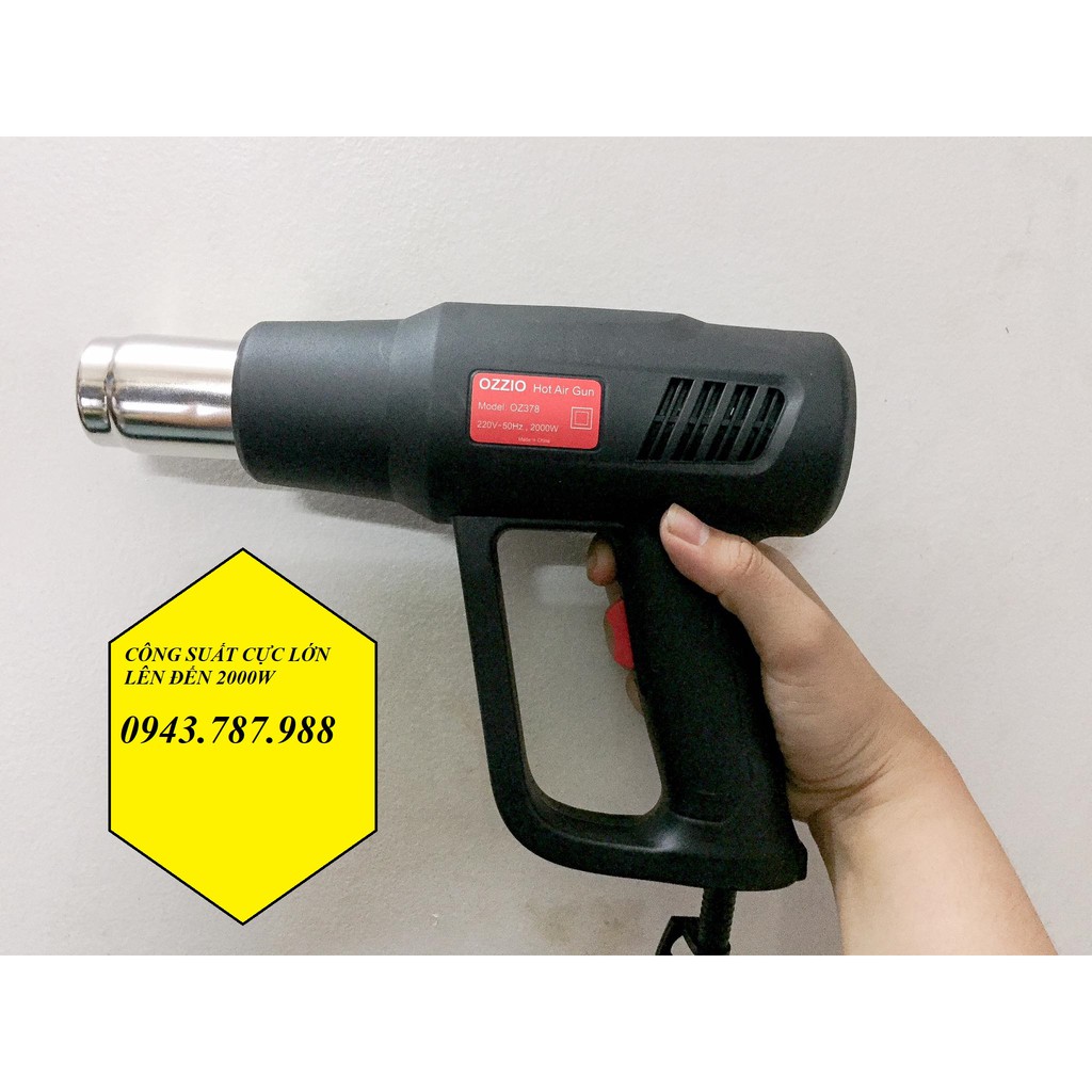 KHÒ OZZIO CẦM TAY- MÁY THỔI HƠI NÓNG- MÁY KHÒ MÀNG CO 2000W