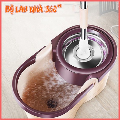 Bộ cây lau nhà Totiva Chổi Lau Nhà Thông Minh Bộ Chổi Lau Nhà Tự Vắt 360 Độ Thùng Lau Công Nghệ Ổ Quay Đĩa Kép Mới