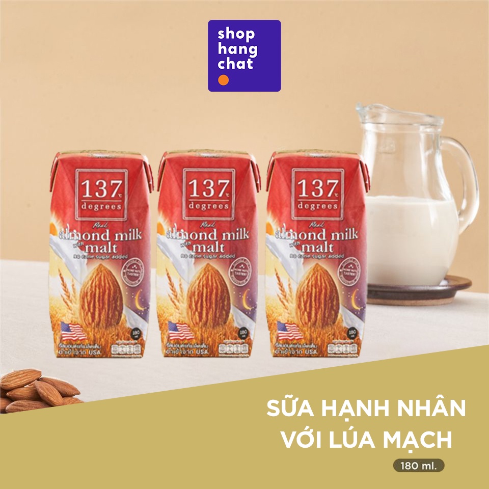 Sữa Hạt 137 Degrees Thái Lan Nguyên Chất, Không Đường, Không Sữa bò, không Chất Bảo Quản