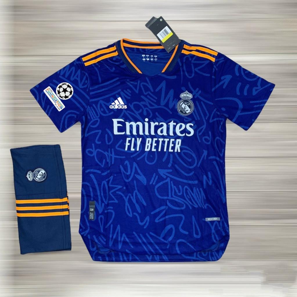 [Rẻ Vô Địch] Áo Real Madrid Sân Khách 2021 | Bộ Quần Áo Bóng Đá CLB Real Madrid Sân Khách 2021/2022 