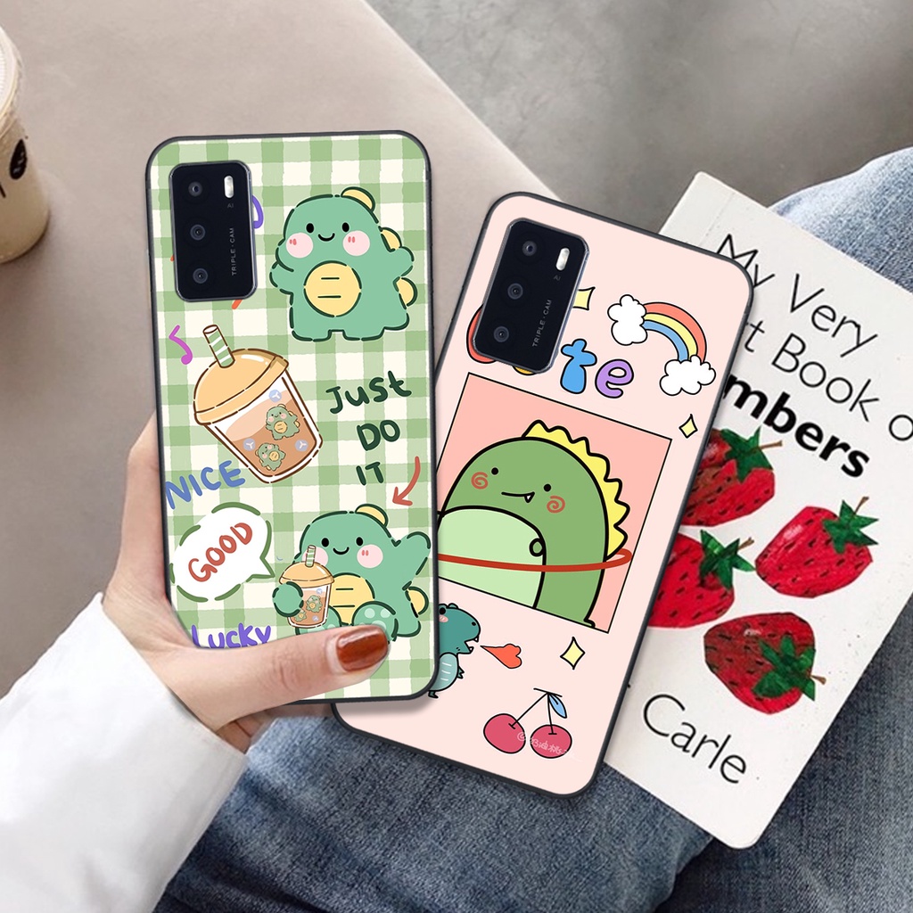 Ốp Lưng Oppo A16 In hình khủng long cute