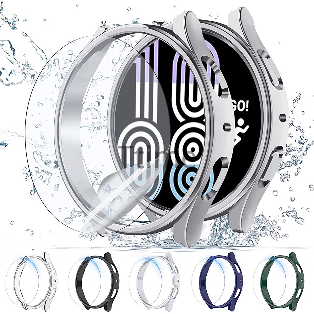 Ốp Lưng PC ChốNg NướC + KíNh CườNg LựC BảO Vệ MàN HìNh Cho Samsung Galaxy Watch 5 40mm 44mm