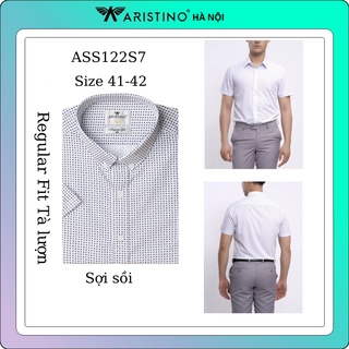 (XẢ KHO 41) Áo sơ mi nam ARISTINO ngắn tay reguler sợi sồi from regular ASS122S7 size 41