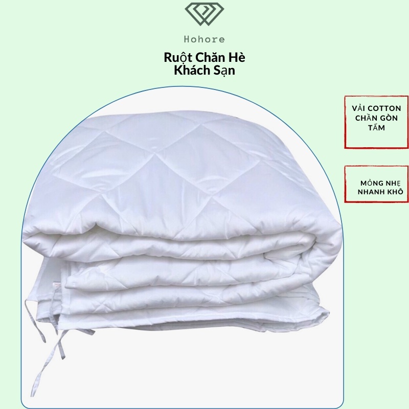 Ruột chăn hè cotton Riotex chăn chần gòn tấm 3 lớp có dây cột 4 góc, kích thước 1m6 x 2m/ 1m8 x 2m/ 2m2 x 2m/ 2m2 x 2m4