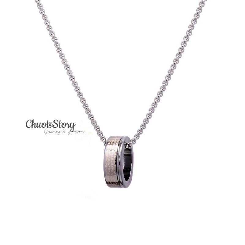 Vòng cổ titan unisex nhẫn chữ cái, dây chuyền nam nữ cá tính không gỉ - VCU0034 - ChuotsStory