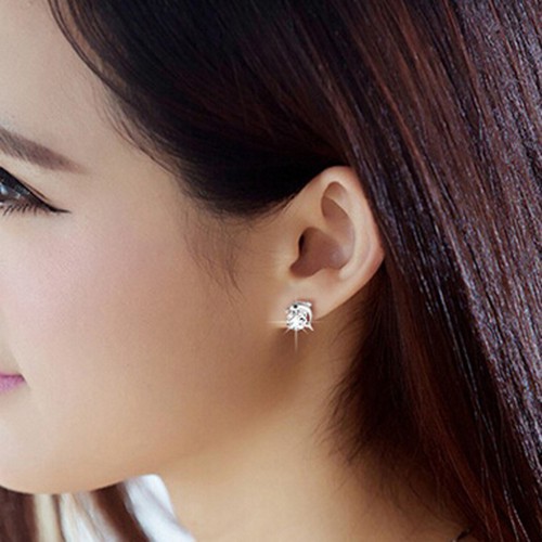 Hoa tai xi bạc mặt hình cá heo cho nữ