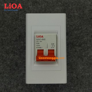 Combo cầu dao tự động APTOMAT chống quá tải và ngắn mạch LiOA 20A loại 2 cực - Lắp âm tường