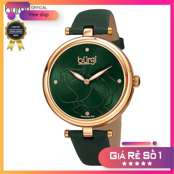 Đồng hồ nữ Burgi BUR151 Mặt Khắc Hoa Hồng Dây Da 38mm Full Box ⚜️Hàng Authentic⚜️