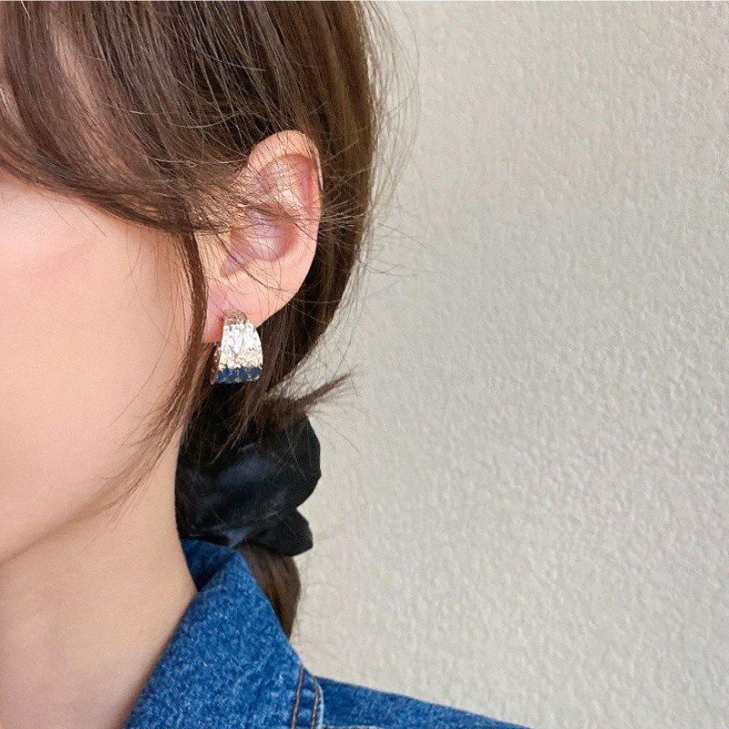 Đôi Khuyên Tai Hình Tròn Phong Cách Retro Hàn Quốc Thiết Kế Thời Trang