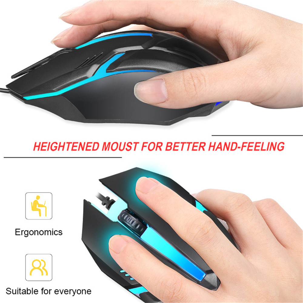 Luminescent Gaming Mouse 6 Buttons/3 Buttons 4 Speeds 7 Colors Glow Handy