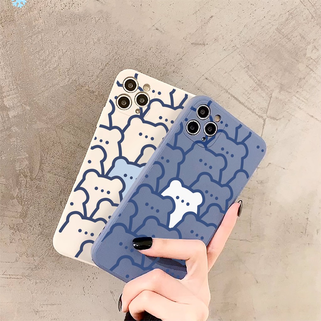 Ốp lưng iphone Bump Bear cạnh vuông 6/6plus/6s/6splus/7/7plus/8/8plus/x/xs/11/12/13/14/pro/max/promax/plus/shin/case