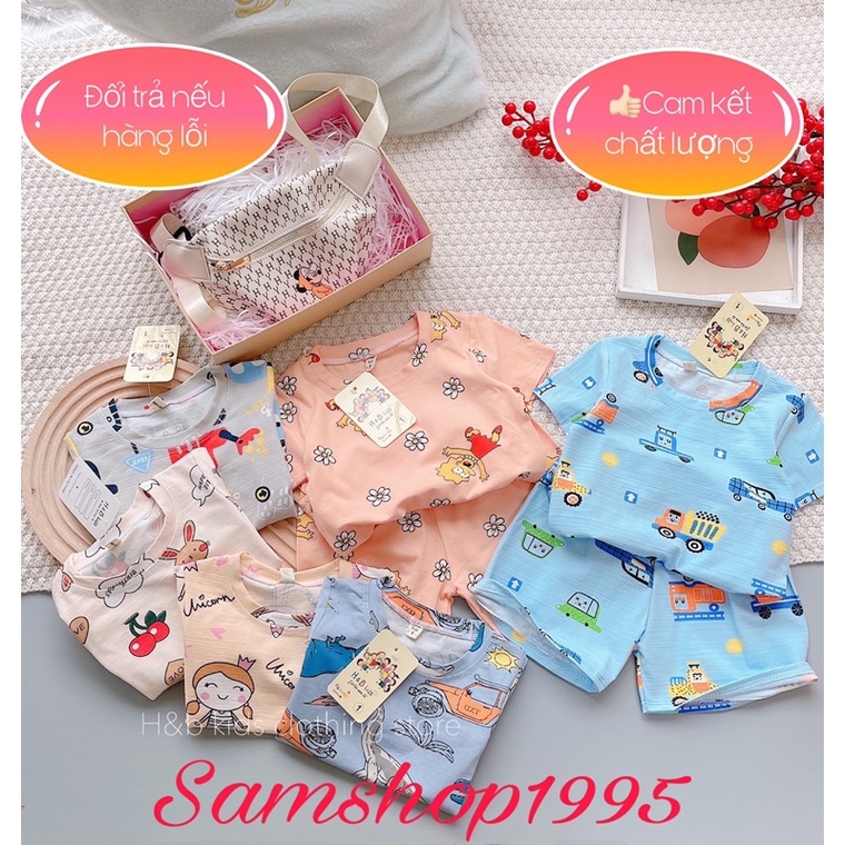 Bộ Cotton Cộc Tay Hình Ngộ Nghĩnh Cho Bé Trai,Bé Gái