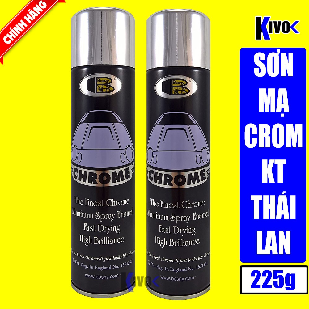 Sơn Xịt Mạ Chrome KT Bosny - Bình Sợn Xịt Mạ Crôm - Sơn Mạ Kẽm Màu Bạc - Paint spray chrome plated KT bosny-vase spray