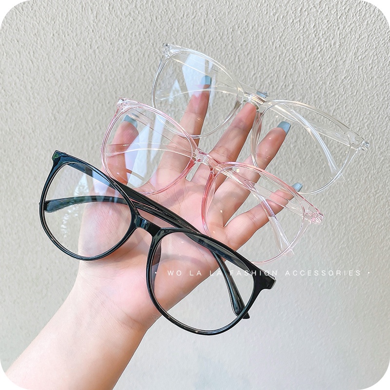 Kính mát chống ánh sáng xanh thiết kế gọng lớn retro thời trang Hàn Quốc