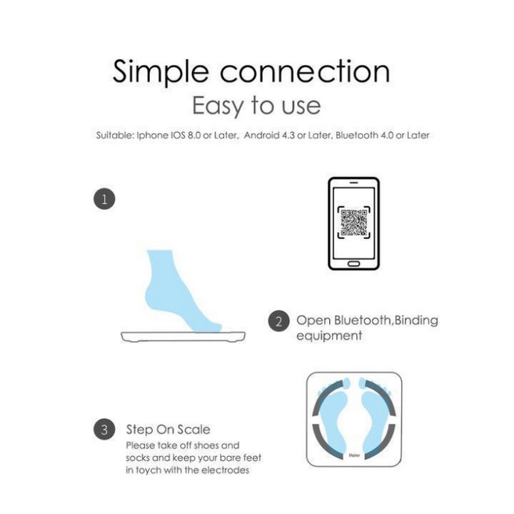 Cân điện tử sức khỏe kết nối với điện thoại ( IOS 8 và Android 4.3 trở lên ) - Home and Garden