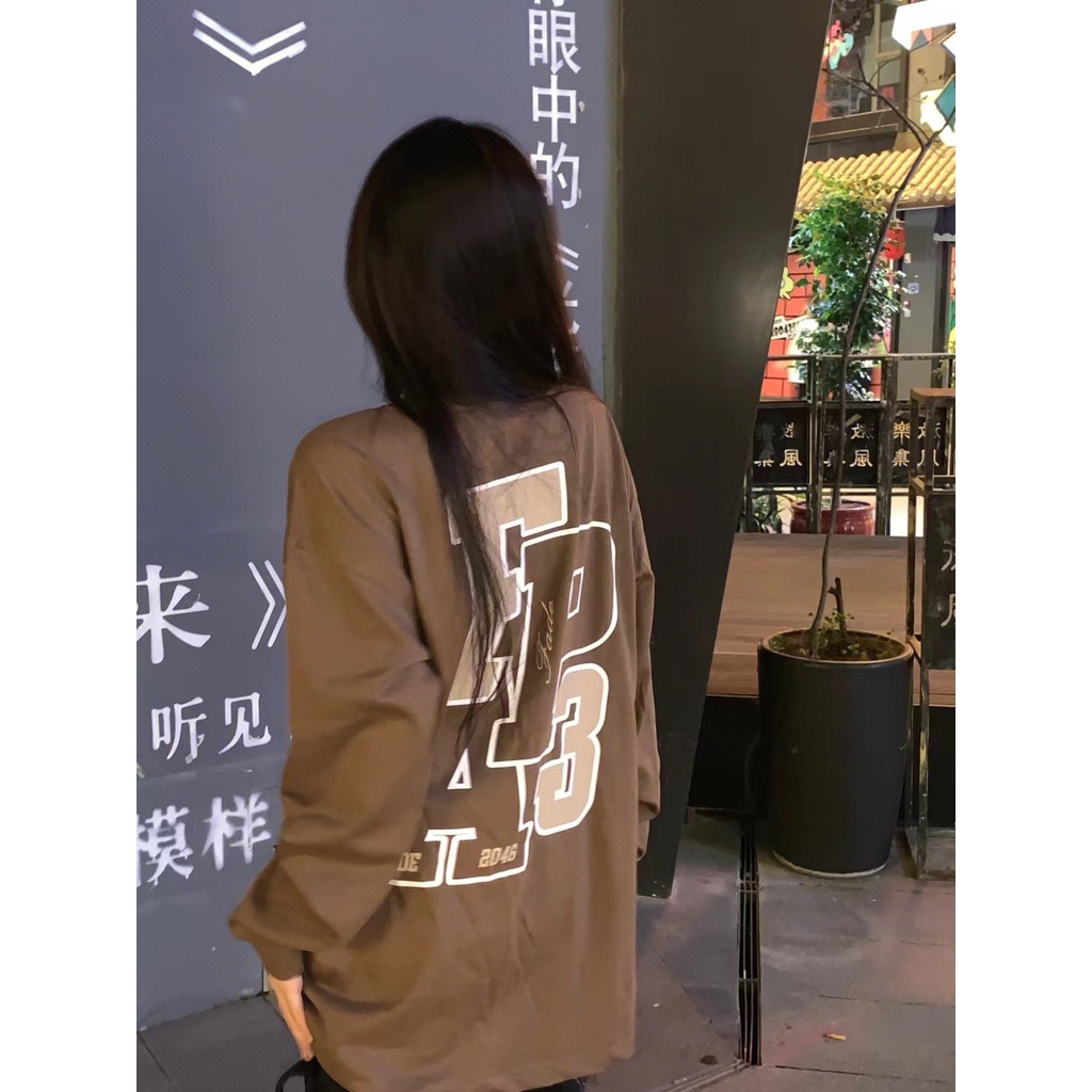 NRVP Áo Nỉ Dài Tay Oversize Phong Cách Hàn Quốc Mới Cho Nam Nữ