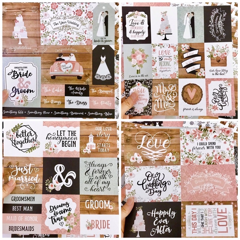 Tag/Card chủ đề cưới (Wedding) trang trí love box,scrapbook,khung ảnh nổi (khổ 21x21cm)