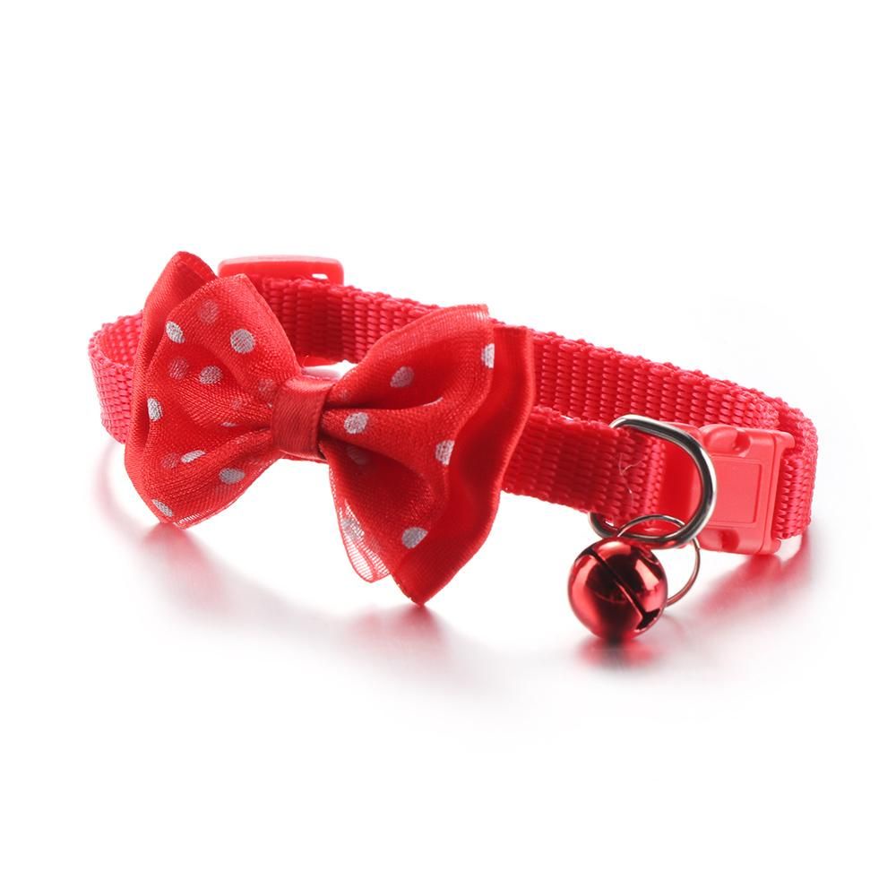 Vòng cổ gắn chuông và nơ có thể điều chỉnh nhiều màu tùy chọn cho thú cưng
