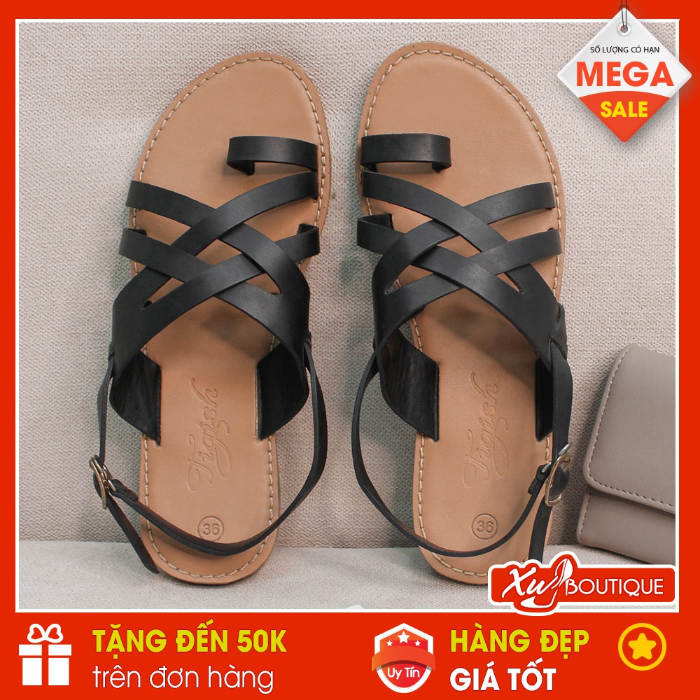 (Lẻ Size SALE 79k) - Giày Sandal Nữ Quai Xỏ Ngón Đế Bằng Giá Rẻ 2020 - Chất Da Mờ Đẹp SD128/SD130/SD131