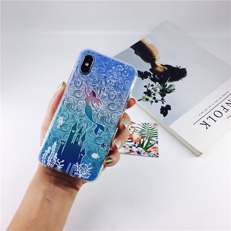 ốp lưng bảo vệ hình nàng tiên cá cho điện thoại iphone 6s i7 i8 plus xs max xr | BigBuy360 - bigbuy360.vn