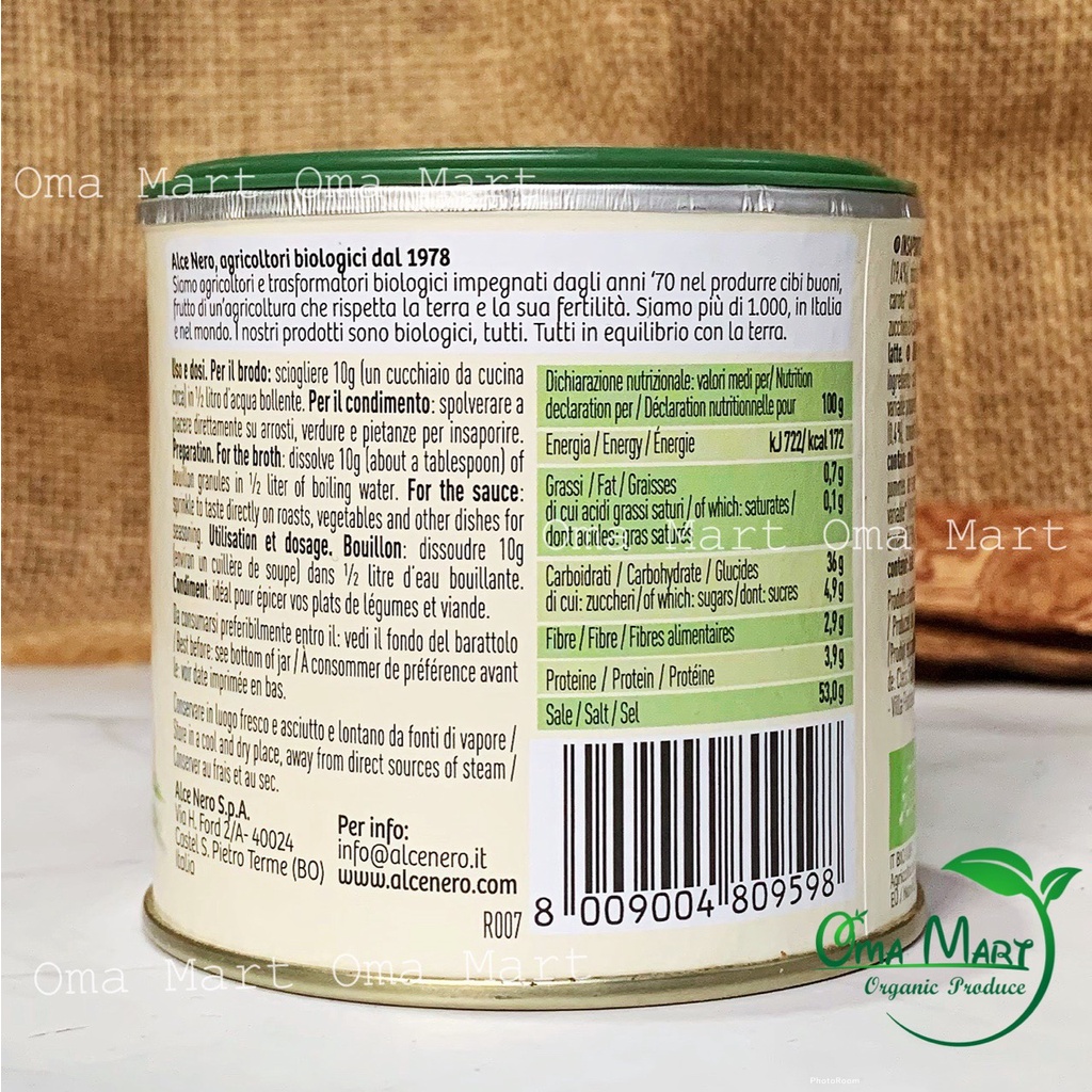 Bột nêm rau củ hữu cơ ăn dặm cho bé Alce Nero 120g