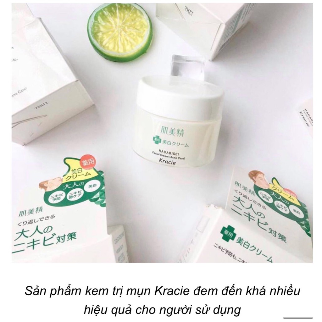 Kem DƯỠNG CHO DA DẦU MỤN Kracie Nhật Bản Hadabisei Facial Cream 50g