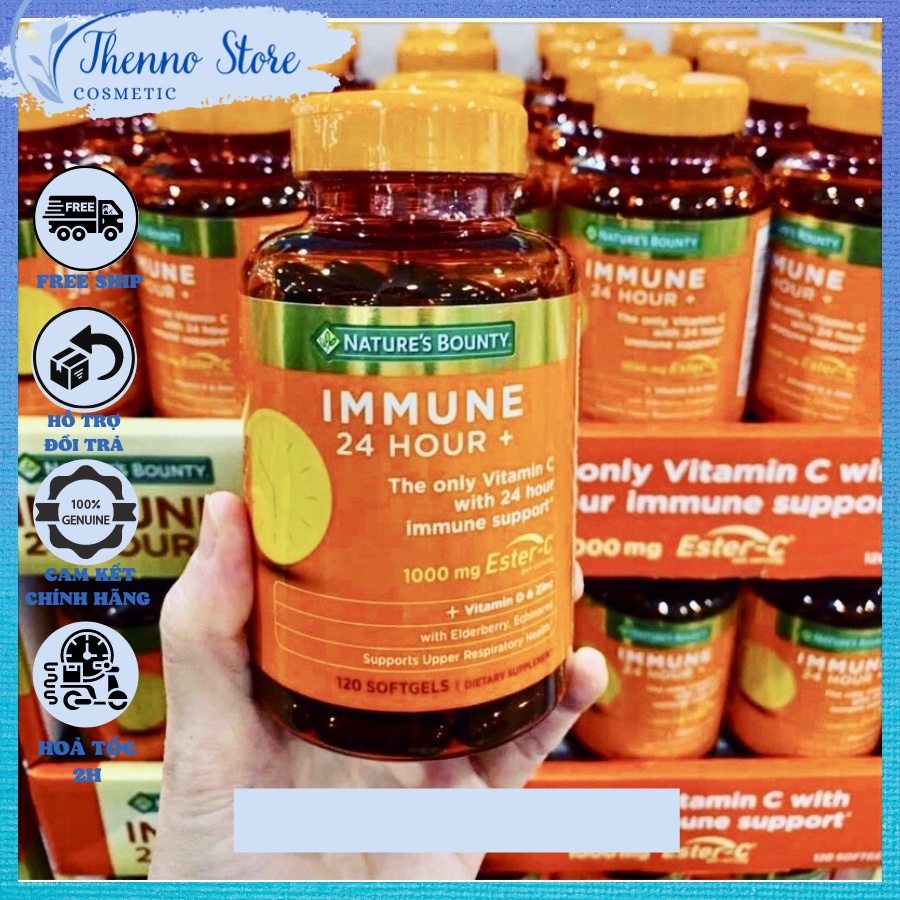 Viên Uống Hỗ Trợ Miễn Dịch Nature's Bounty Immune 24 Hour+ 120 Softgels Của Mỹ