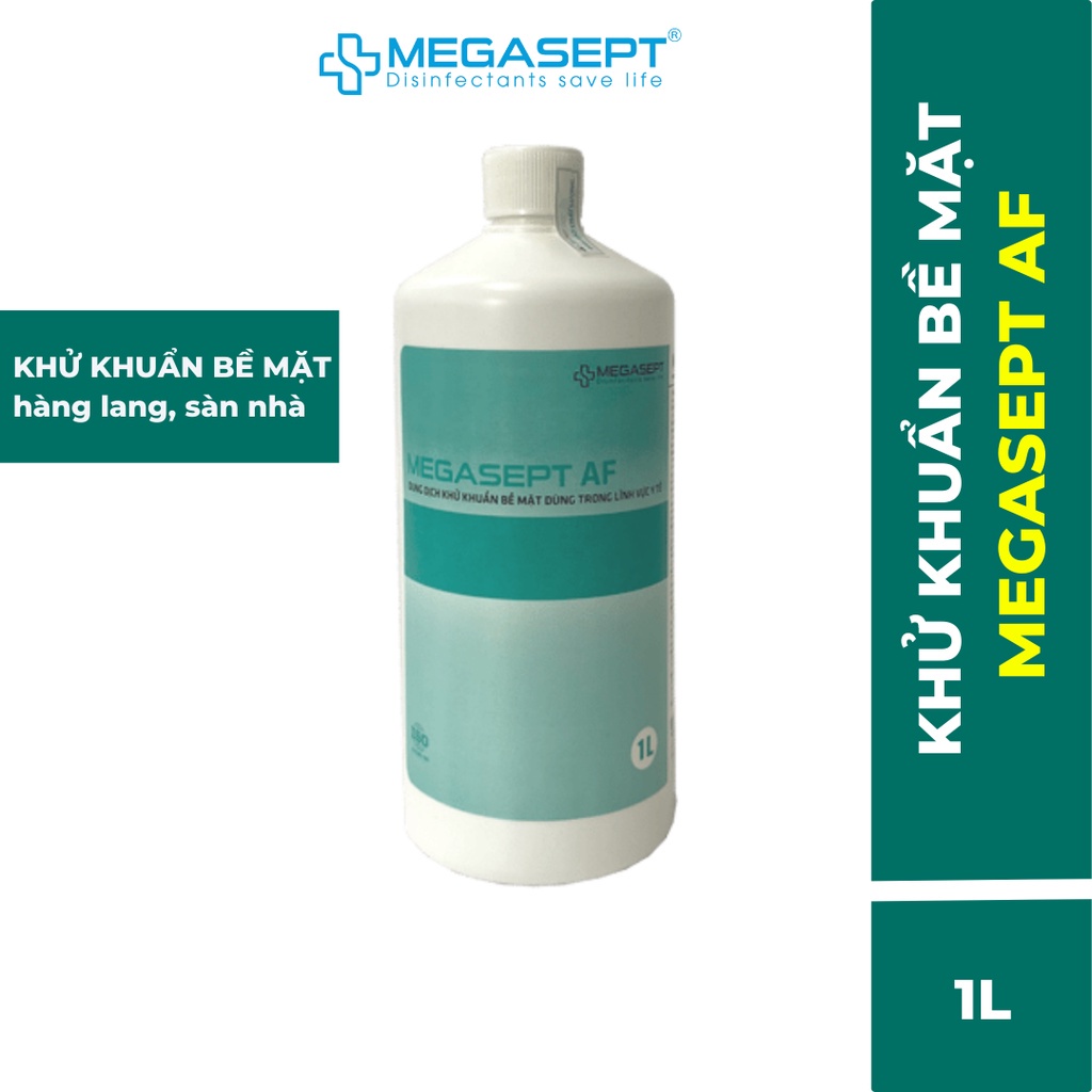 Dung Dịch Lau Bề Mặt MEGASEPT AF Giúp Sát Khuẩn, Khử Trùng Nhanh Chóng Và Hiệu Quả Chai 1L