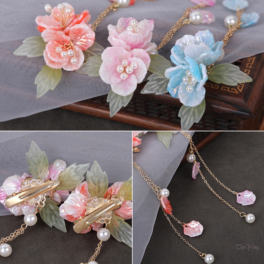 Kẹp tóc GETNOIVAS tua rua hình bông hoa dễ thương dành cho bé gái