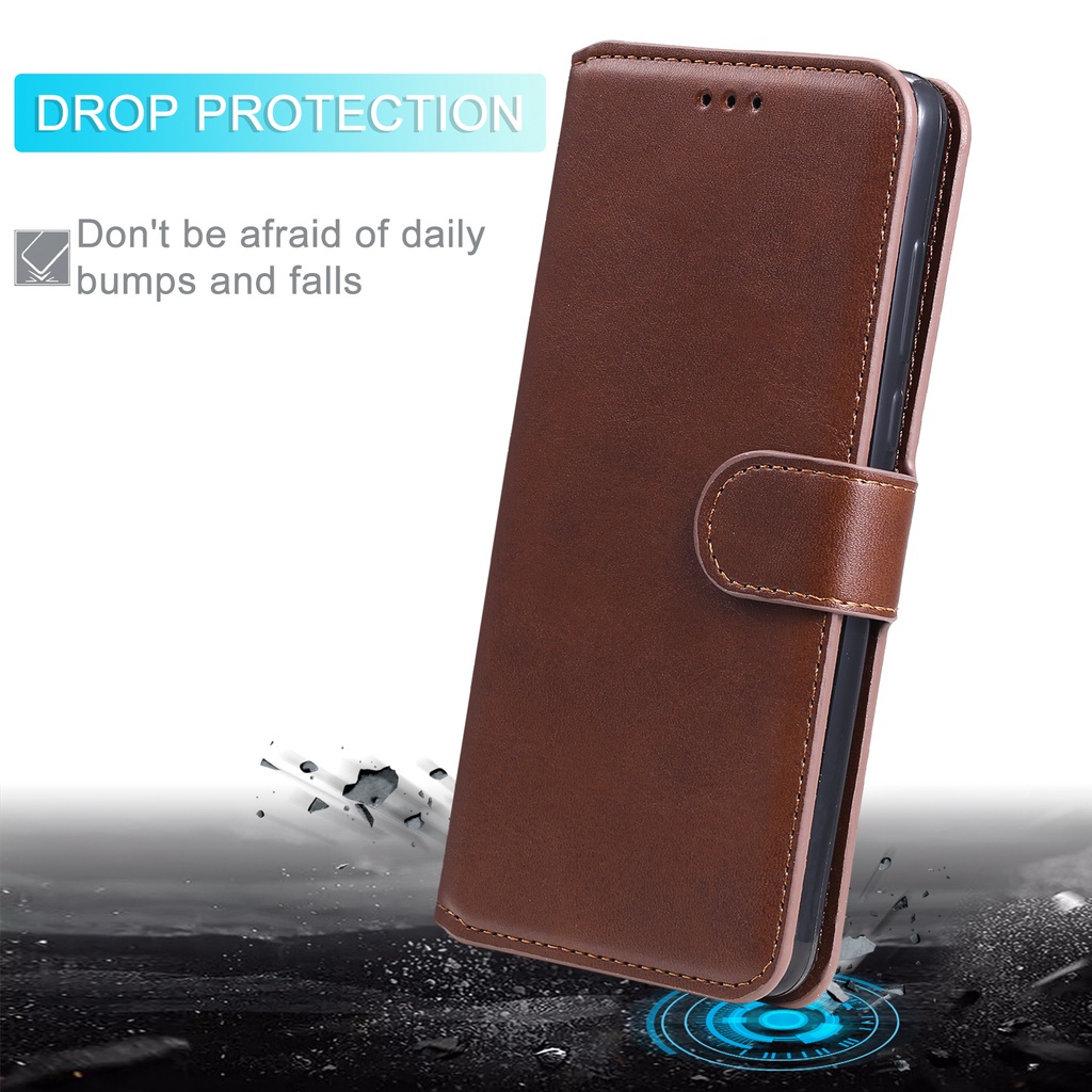 Bao Da Pu Điện Thoại Nắp Lật Kèm Ví Đựng Thẻ Khóa Nam Châm Cho Oppo A74 5G A54 5G A94 5G A95 5G Reno5 Z 5G Realme C31 C35 C12 C15 Reno6 Pro 5G A57 4G
