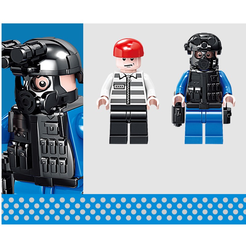 Lego City Swat - Đồ Chơi Lego Minecraft Lắp Ghép Cảnh Sát Trấn Áp Tội Phạm Cướp Tiền - 125 Chi Tiết - PiBo
