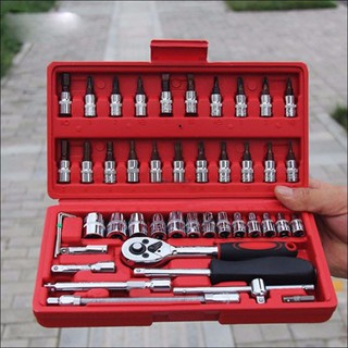 Dụng cụ sửa chữa đồ dùng trong gia đình 46 món - Bộ dụng cụ mở bu lông, ốc vít, sửa chữa ô tô xe máy đa năng