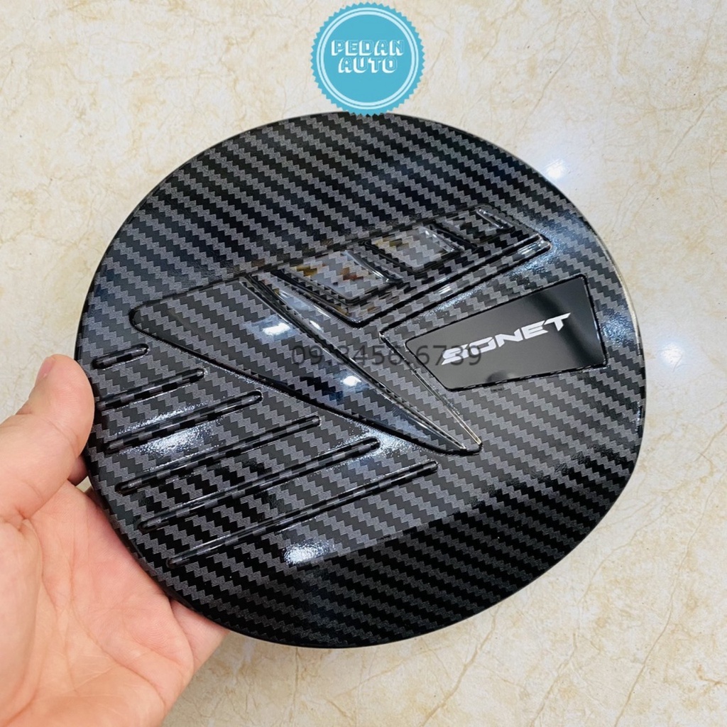 Ốp Nắp Bình Xăng Xe Kia Sonet 2021 2022 2023 Mạ Crom/ Carbon Cao Cấp chống xước làm đẹp xe