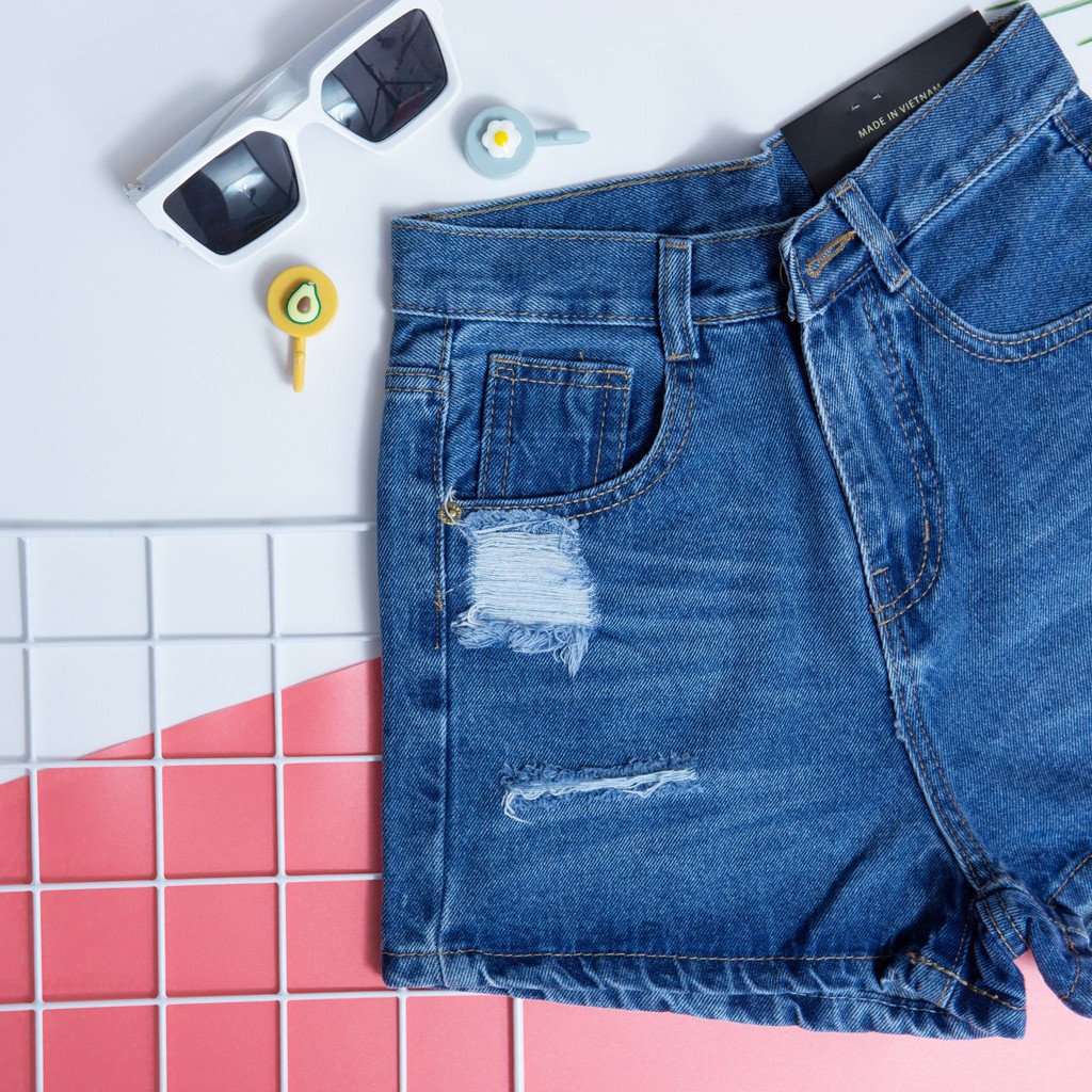 Quần Sọt Jean Nữ Rách Lai Cuốn Vải Dày Dặn Lưng Cao(MẪU MỚI) | BigBuy360 - bigbuy360.vn