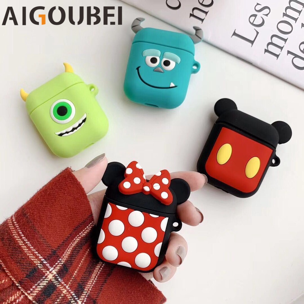 Vỏ bảo vệ hộp sạc hình Mickey Bunny Mike thích hợp cho AirPods I12