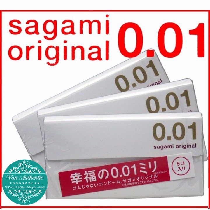 [HÀNG NHẬT CAO CẤP] Bao cao su siêu mỏng nhất thế giới Sagami Original 0.01 hộp 05 bcs