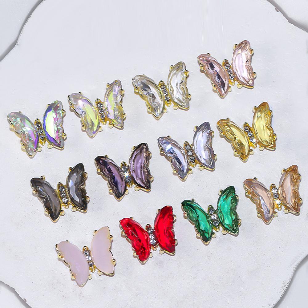 Phụ Kiện Trang Trí Móng Tay Hình Bướm Bằng Hợp Kim Lấp Lánh
