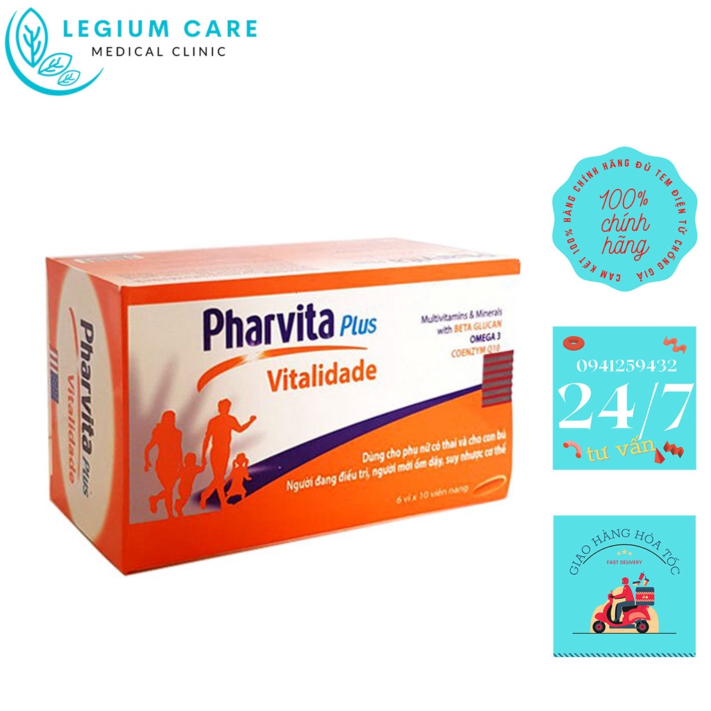VIÊN UỐNG BỒI BỔ SỨC KHỎE PHARVITA PLUS, TĂNG CƯỜNG SỨC ĐỀ KHÁNG, TĂNG CƯỜNG THỂ LỰC BỔ SUNG CÁC VITAMIN - HỘP 60 VIÊN