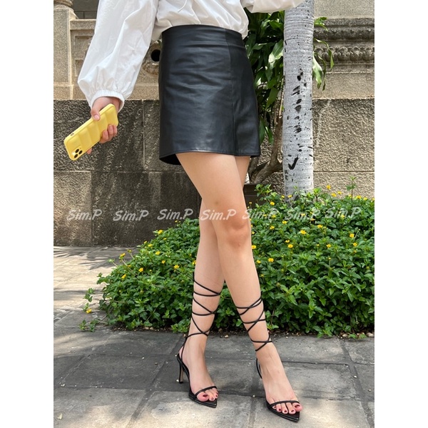 Sandal cao gót 8cm nữ SimP mũi nhọn dây mảnh mang được 2 kiểu - BAR