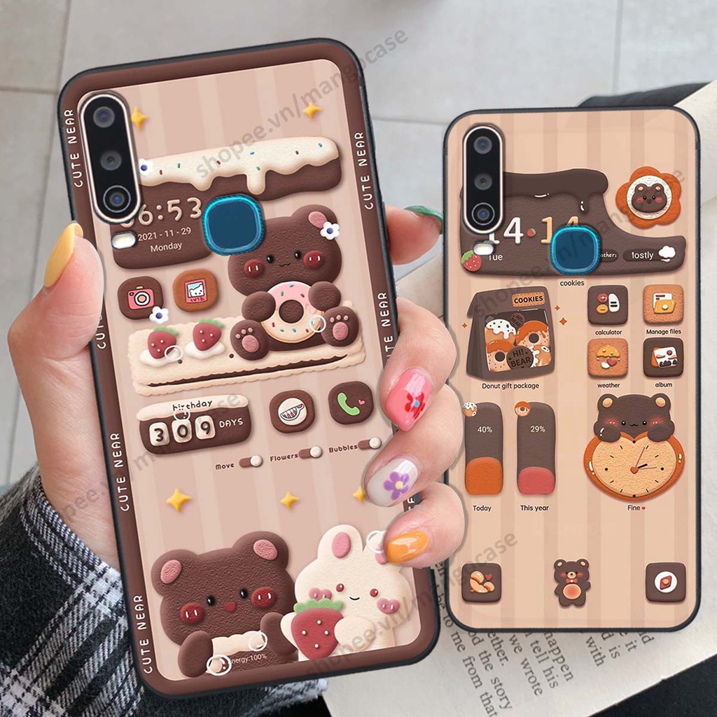 Ốp lưng Vivo U10 / Y12 / Y15 / Y17 hình gấu, thỏ, đồng hồ cute dễ thương