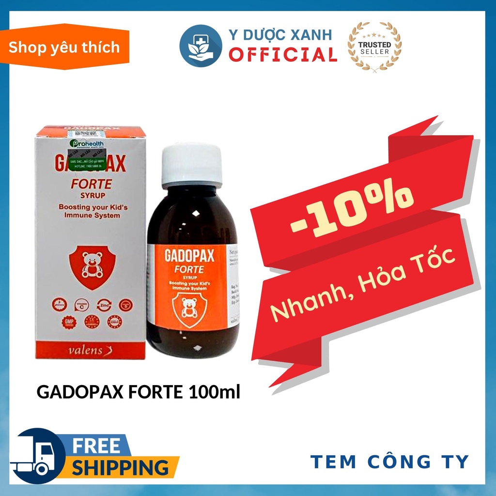 Mua Chính Hãng GADOPAX FORTE, 100ml, Siro tăng đề kháng cho bé - Y Dược