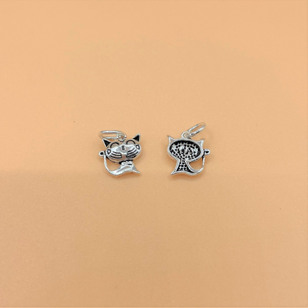 Charm bạc thái móc treo hình mèo vui vẻ - Charm Bạc 925 - Mã CA151