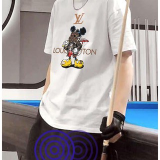 Áo Thun LV Trắng Unisex Lou.is Vui.tton Mickey JasonVoorhees Chất Liệu Cotton, Đủ Size XS-4XL