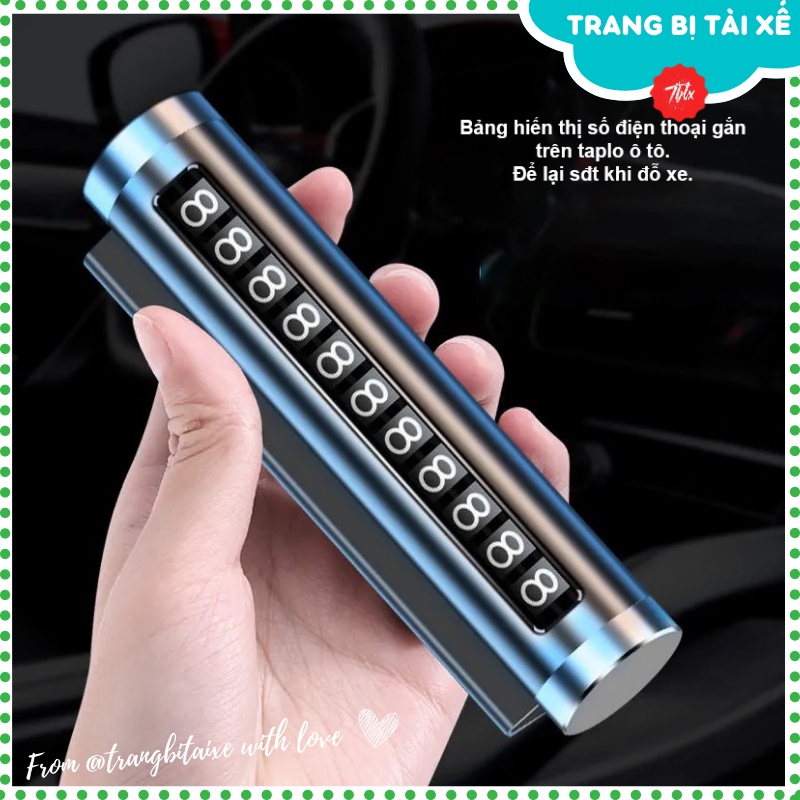 Bảng số điện thoại ô tô có trục quay cao cấp kim loại ghi lại số phone gắn trên taplo xe hơi lúc đỗ xe tránh xung đột TQ