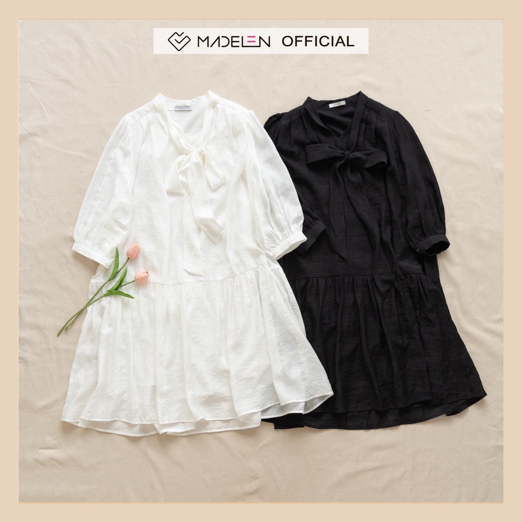 Váy babydoll mix nơ buộc MADELEN