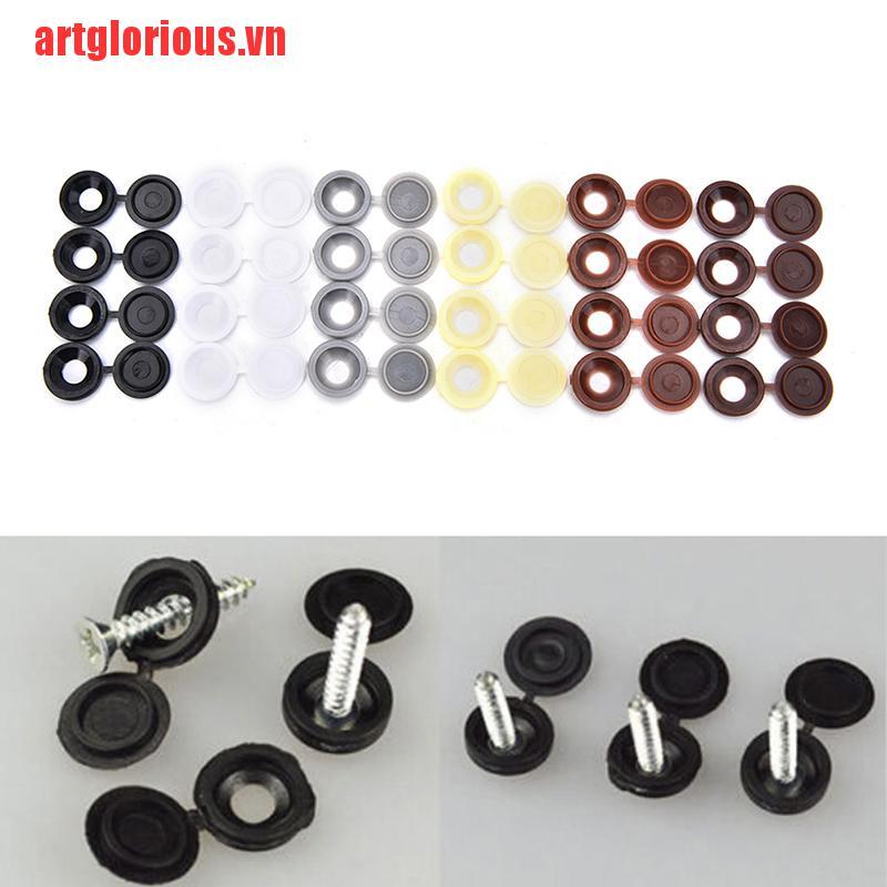 【artglorious】10pcs Hinged Plastic Screw Cover Fold Snap Caps For Car Home Furni