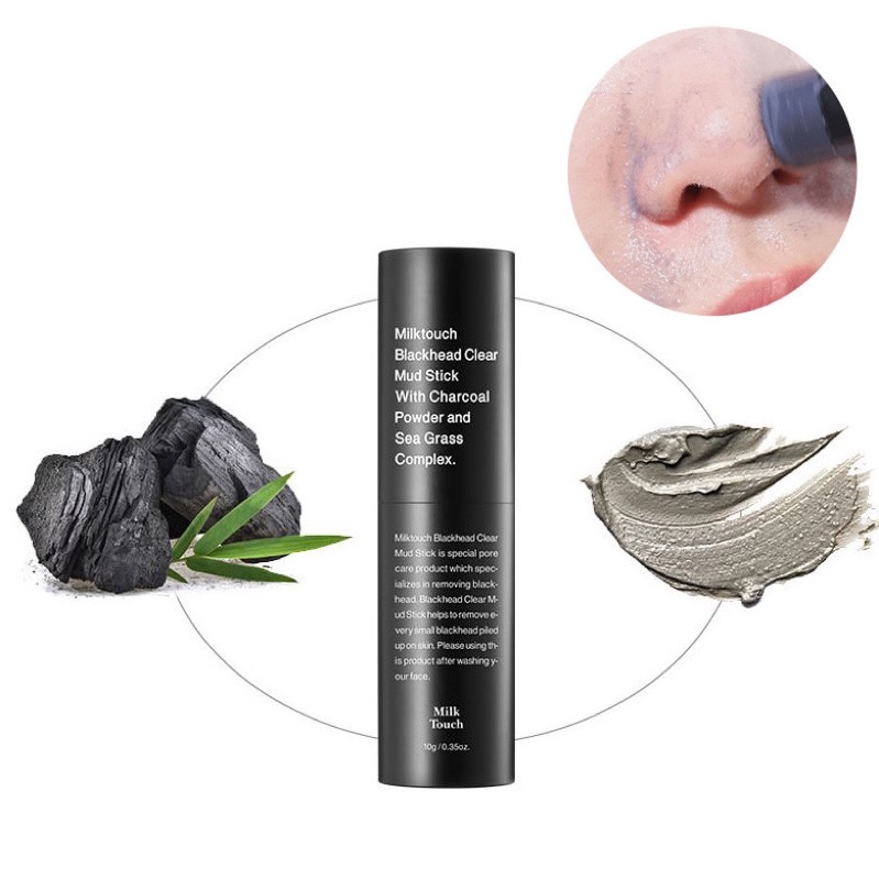 Thanh lăn loại bỏ mụn đầu đen Milk Touch Blackhead Clear Mud Stick 10g