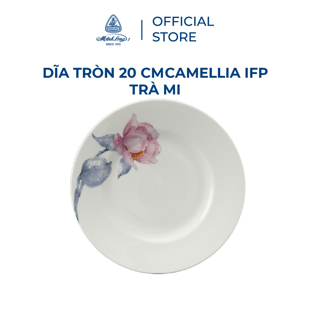 [GIÁ ƯU ĐÃI] Dĩa sứ tròn Minh Long 20 cm - Camelia IFP - Trà Mi